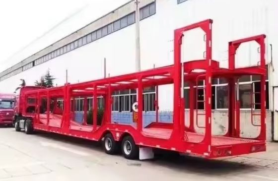 2 essieux Suspension mécanique forcée Porteur de voiture Semi-remorque pour le transport de véhicules