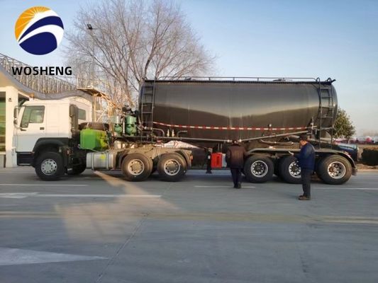 V Type 3 Arcs 45-60cbm Ciment en vrac Cisterne semi-remorque pour le transport du ciment sec