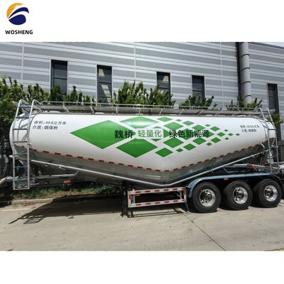 3 essieux 45 50 60 cbm Silos à cendres volantes remorque de citronne à pression de travail de 2,5 bar