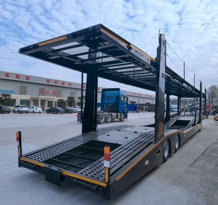 Les voitures de transport sans effort avec Wosheng 2 axes remorque de transport de voiture et 4 pièces jantes