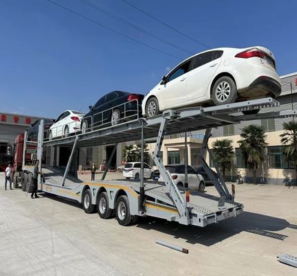 2 essieux remorque de transport de véhicules à deux étages remorque de transport de véhicules à deux étages avec système de freinage ABS