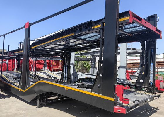 2 essieux Suspension aérienne remorques de voiture Semi-remorque pour transporter 8 voitures efficacement